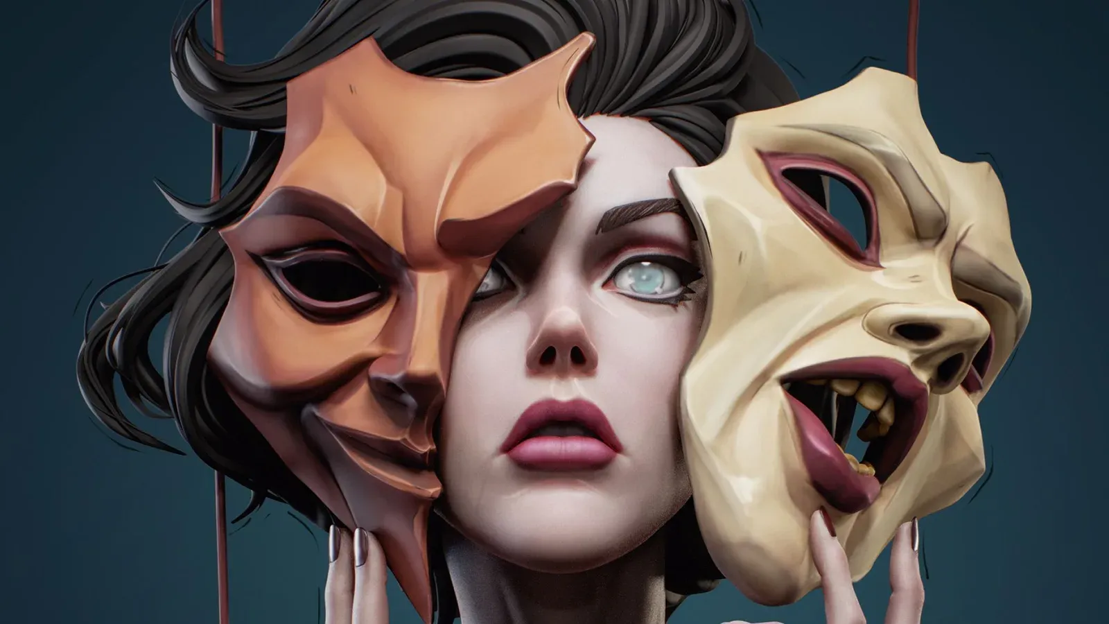 This 3D artist explores fractured identities in a striking ZBrush sculpt